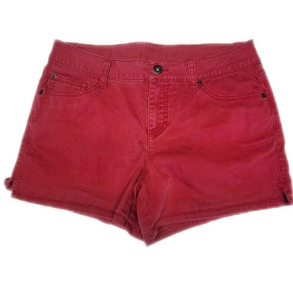 5/$55 Faded Glory Cotton/Spandex Classic Red Shorts, 10